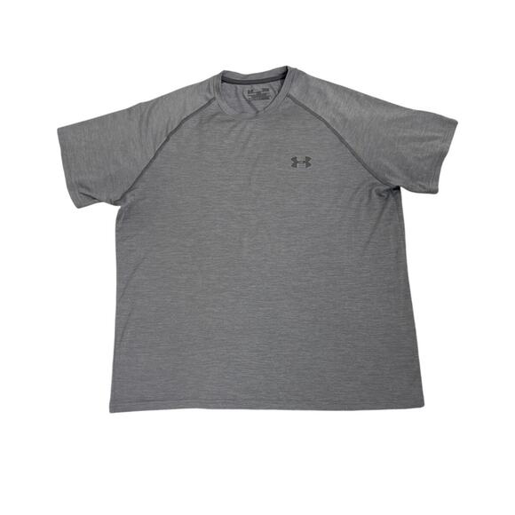 Under Armour Gray Athletic Short Sleeve Shirt Size Men's Large - Picture 1 of 2